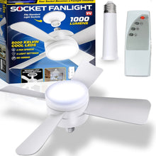 Original Cool LED Socket Fan Light โ Ceiling Fan Replacement, 1000 Lumens/5000K, Remote Controlled (Remote Battery Not Included)