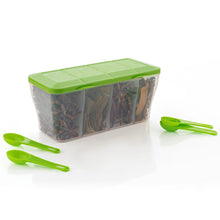 Kitchen Airtight 4-Section Storage Container / Pickle Jar with 4 Spoons (1 Pc / Mix Color)